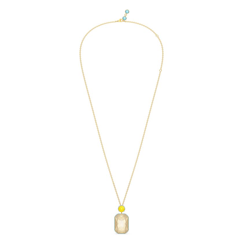 Orbita necklace, Octagon cut crytsal, Multicolored, Gold-tone plated